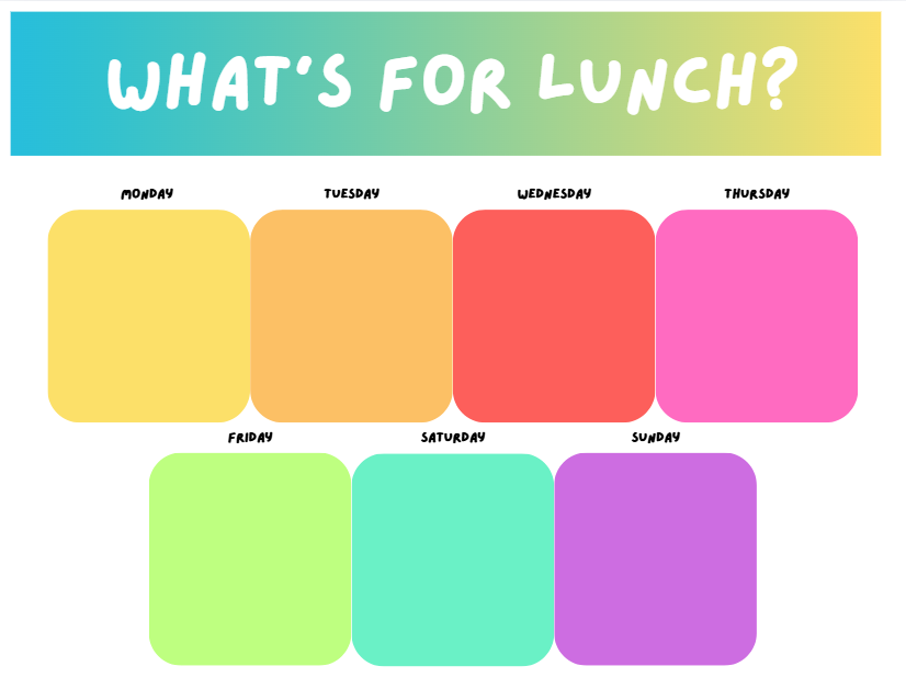 Whats for lunch? Week Full Page Magnet
