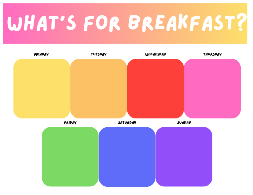 What's for Breakfast? Magnet Sheet